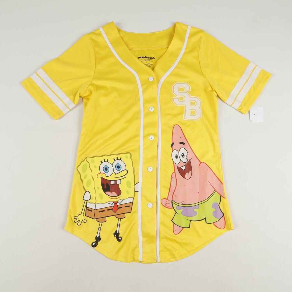 Nickelodeon Sponge Bob Junior Large Patrick Star Baseball Jersey Gold/White